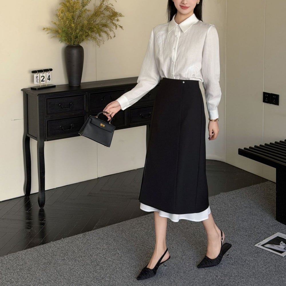 レイヤースリットミディスカート|オフィスカジュアル レディース 通販【ミレジェネ】