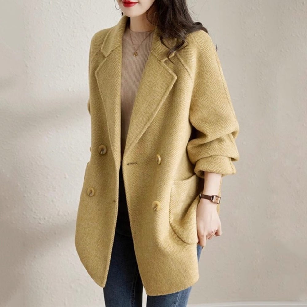 ヘリンボーンダブルブレストコート|オフィスカジュアル レディース 通販 Millennial Generation【ミレジェネ】