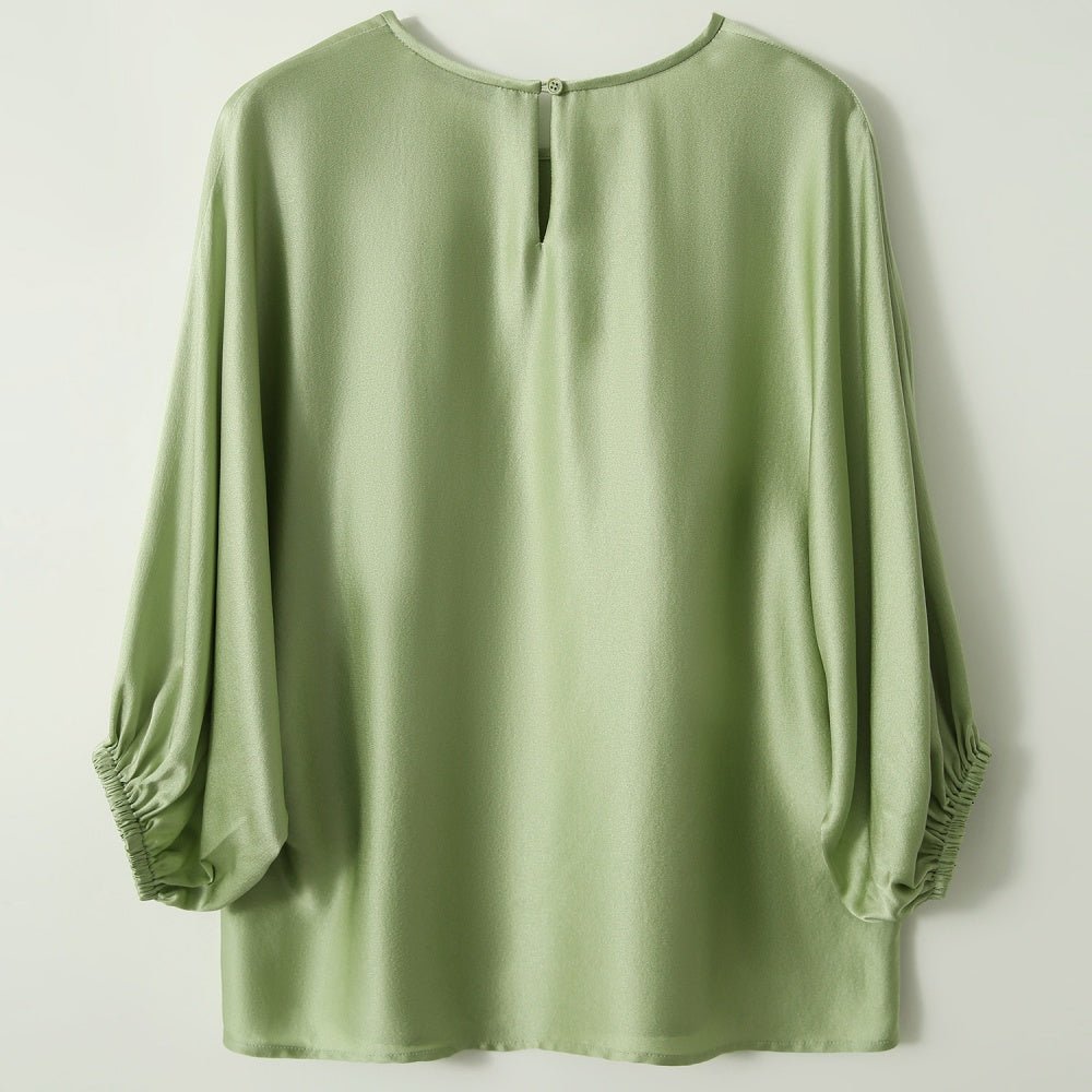 とろみ感ラウンドネック五分袖カットソー|オフィスカジュアル レディース 通販 Millennial Generation【ミレジェネ】