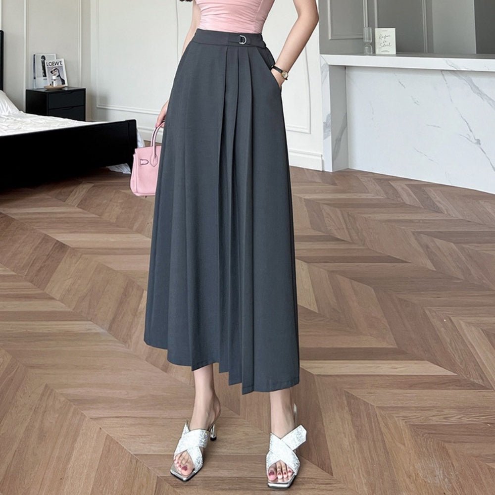 ウエストワンポイントプリーツロングスカート|オフィスカジュアル レディース 通販 Millennial Generation【ミレジェネ】