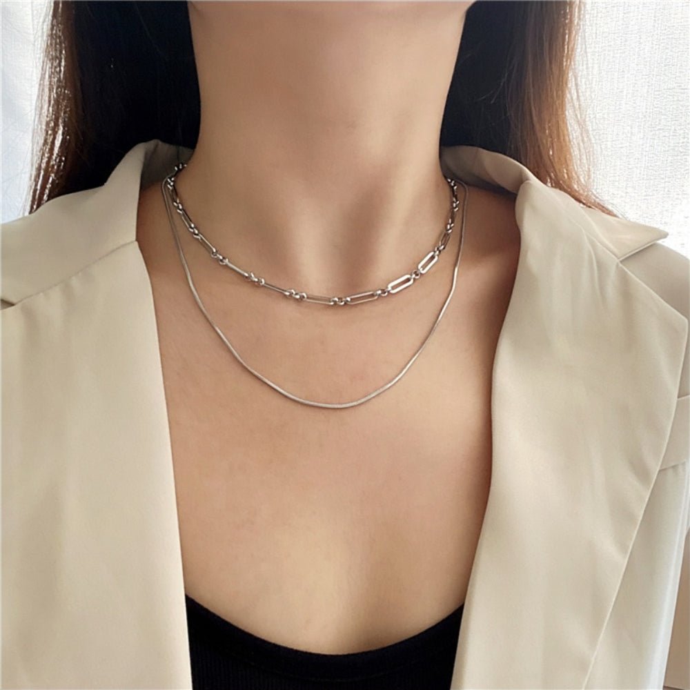 ダブルチェーンネックレス|オフィスカジュアル レディース 通販【ミレジェネ】