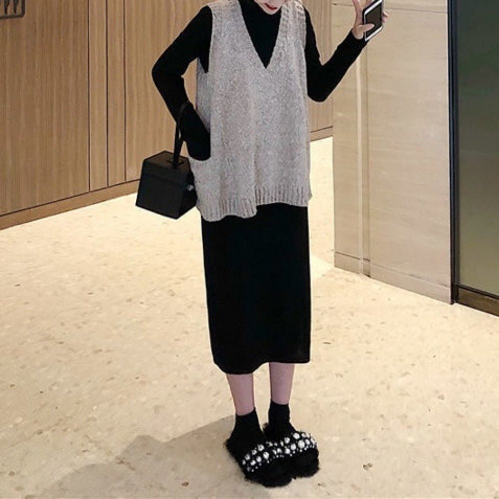 ベストセットニットワンピース|オフィスカジュアル レディース 通販【ミレジェネ】