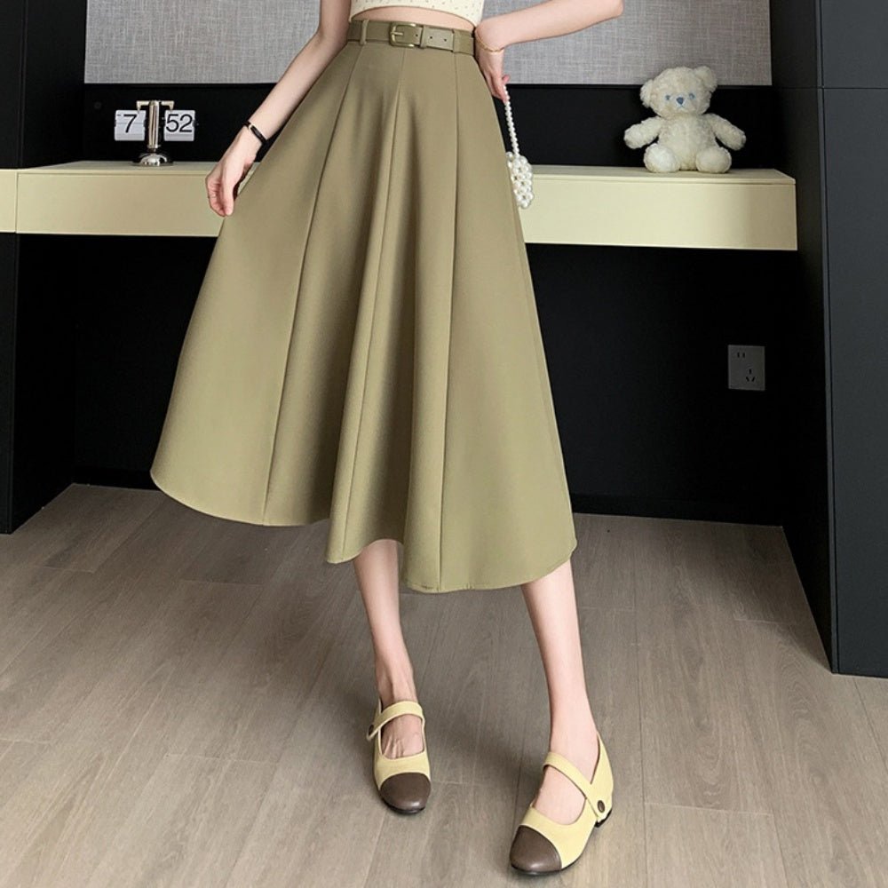 ミドル丈ハイウエストスカート|オフィスカジュアル レディース 通販【ミレジェネ】
