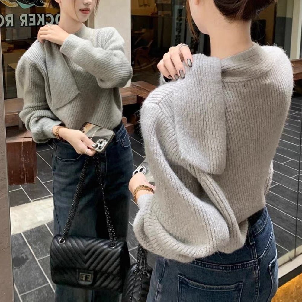 首元リボンニット|オフィスカジュアル レディース 通販【ミレジェネ】