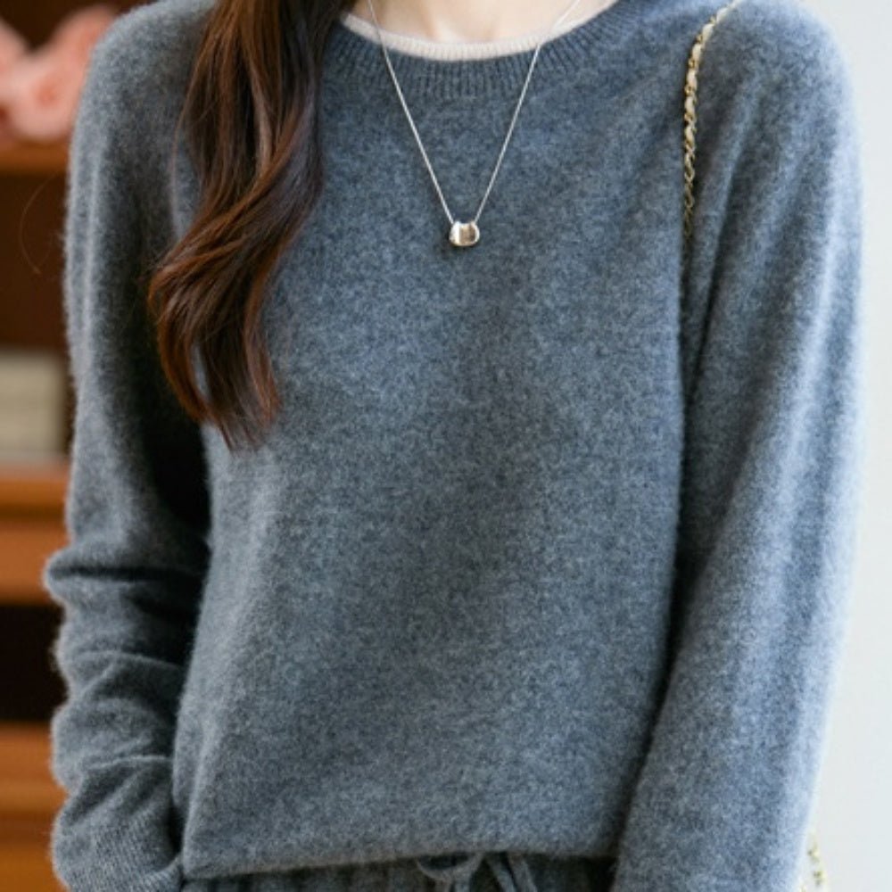 首元バイカラーニット|オフィスカジュアル レディース 通販【ミレジェネ】