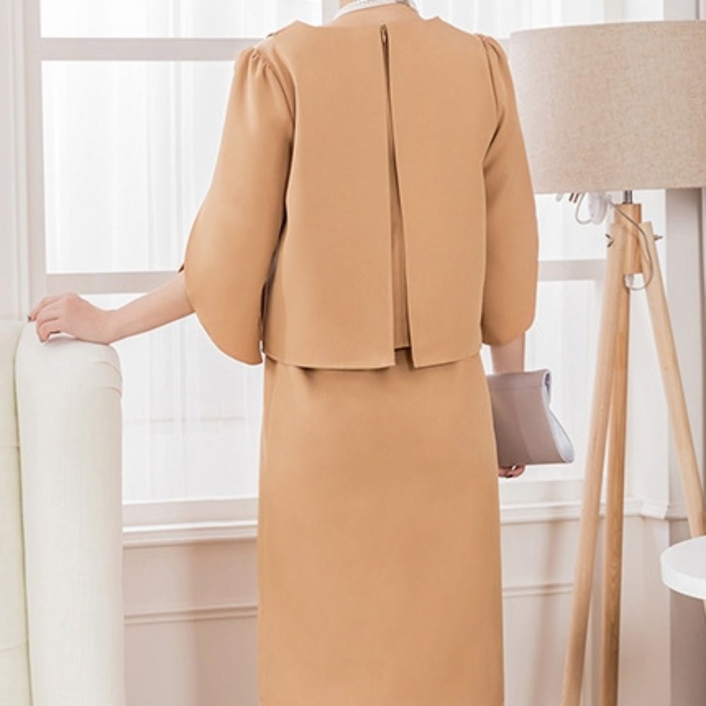 七分袖ツーピースドレス|オフィスカジュアル レディース 通販【ミレジェネ】