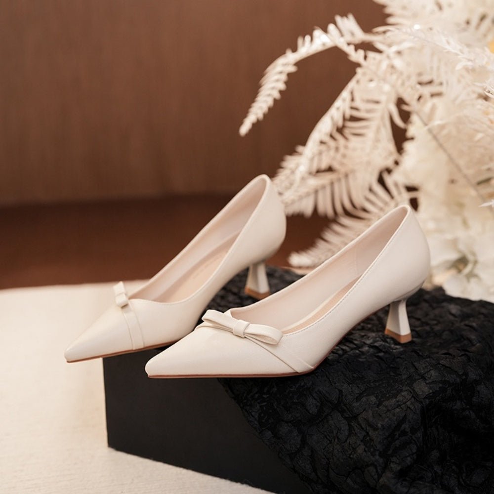 アシメフラットリボンパンプス|オフィスカジュアル レディース 通販【ミレジェネ】