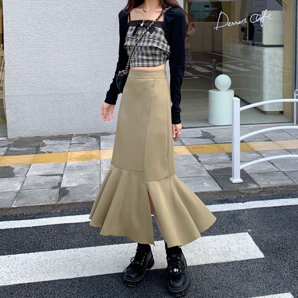 サイドスリットフィッシュテールスカート|オフィスカジュアル レディース 通販【ミレジェネ】