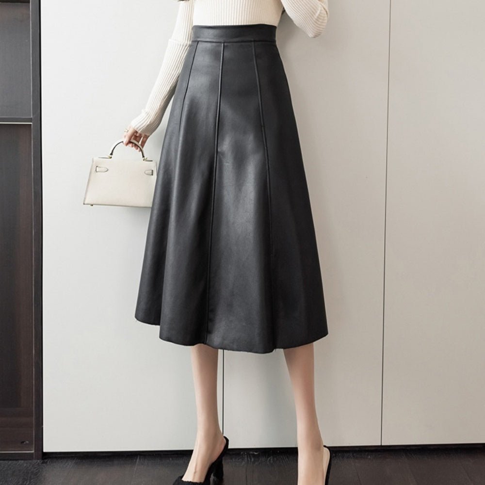 ハイウエストレザースカート|オフィスカジュアル レディース 通販 Millennial Generation【ミレジェネ】