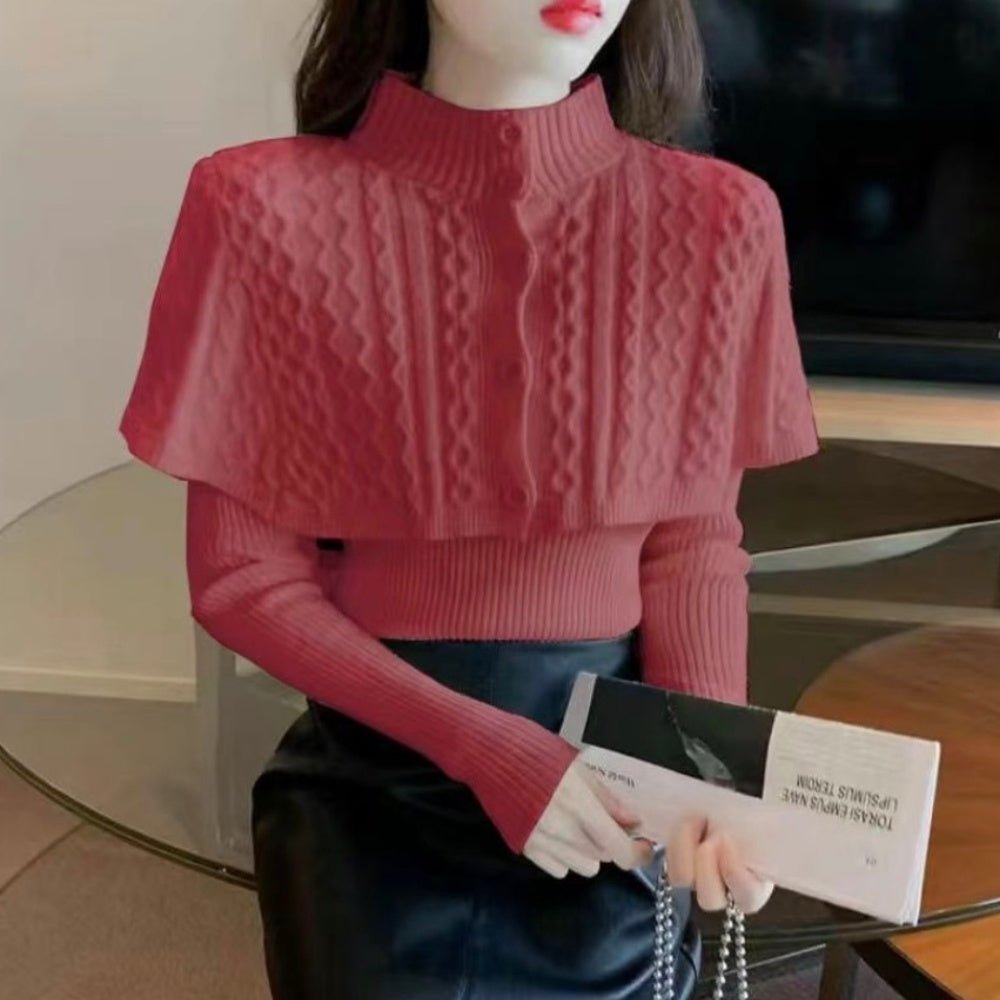 ケーブルニットケープアンサンブル|オフィスカジュアル レディース 通販【ミレジェネ】