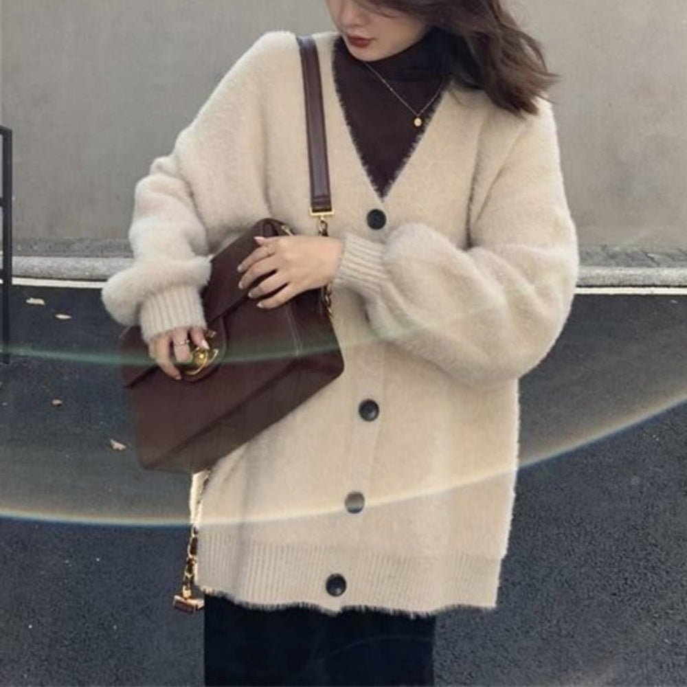 ミディアムシャギーカーディガン|オフィスカジュアル レディース 通販【ミレジェネ】