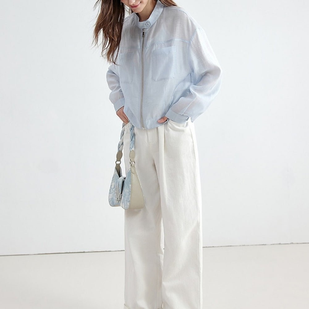 スタンドカラージップジャケット|オフィスカジュアル レディース 通販【ミレジェネ】