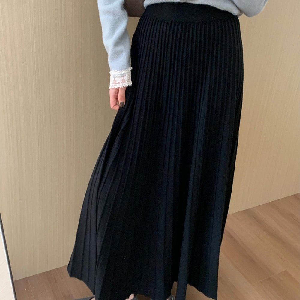 プリーツニットマキシスカート|オフィスカジュアル レディース 通販【ミレジェネ】