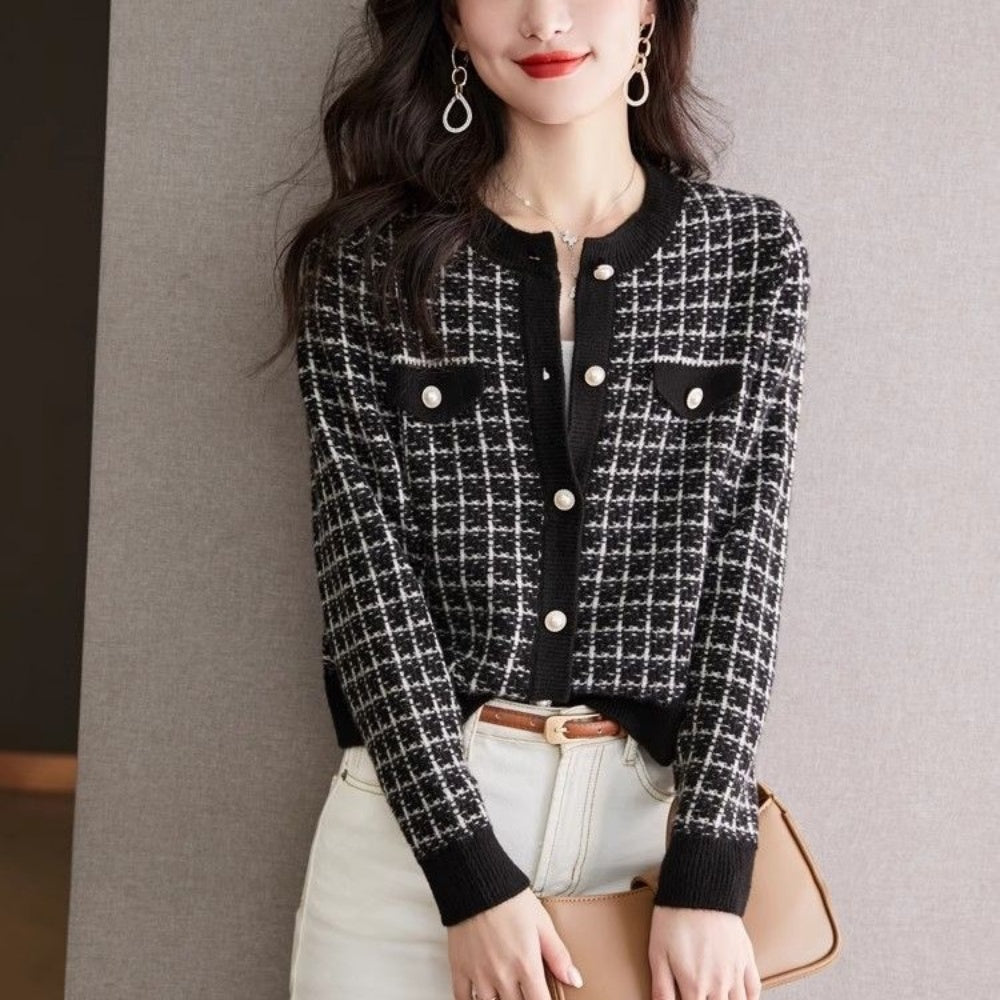 ツイード風配色カーディガン|オフィスカジュアル レディース 通販【ミレジェネ】