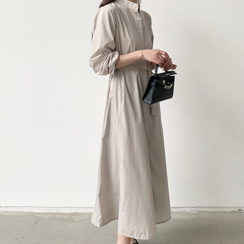 ウエストマークノーカラーシャツワンピ|オフィスカジュアル レディース 通販 Millennial Generation【ミレジェネ】