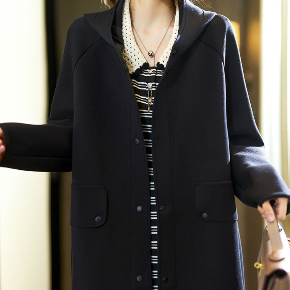 フード付きシンプルコート|オフィスカジュアル レディース 通販【ミレジェネ】