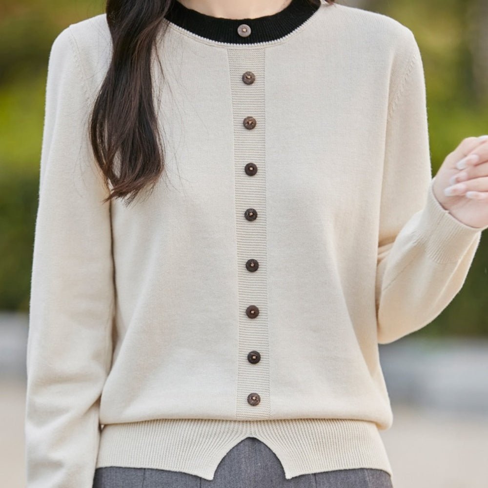 フロントスリットカーディガン風ニット|オフィスカジュアル レディース 通販【ミレジェネ】