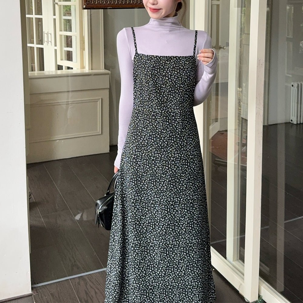 単色小花柄キャミワンピース|オフィスカジュアル レディース 通販【ミレジェネ】