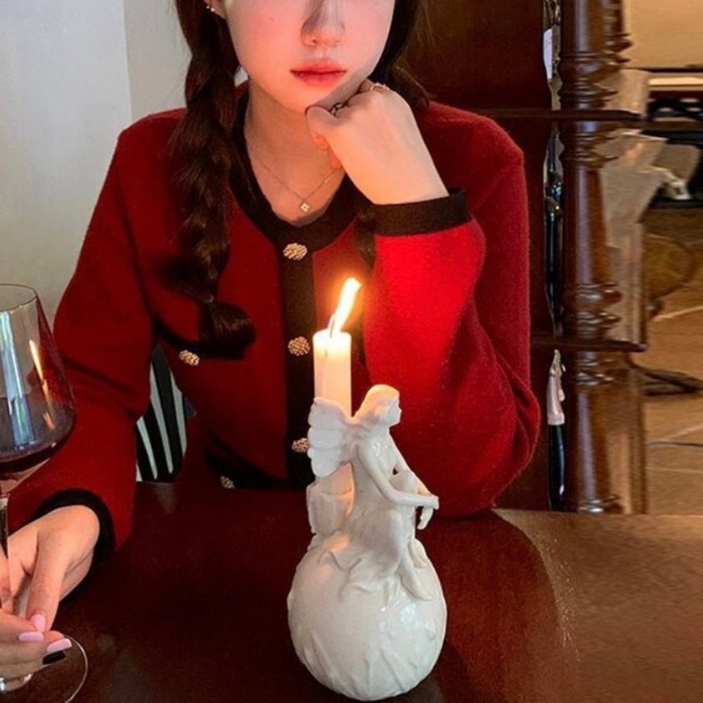 金釦アクセントレトロニットアップ|オフィスカジュアル レディース 通販【ミレジェネ】