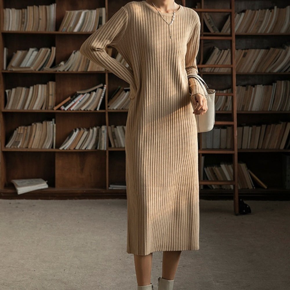 ワイドリブニットワンピース|オフィスカジュアル レディース 通販【ミレジェネ】