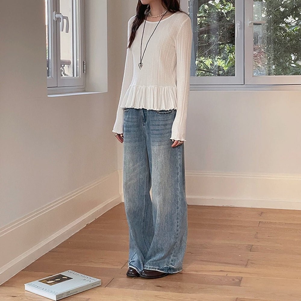 裾フリルカットソートップス|オフィスカジュアル レディース 通販【ミレジェネ】