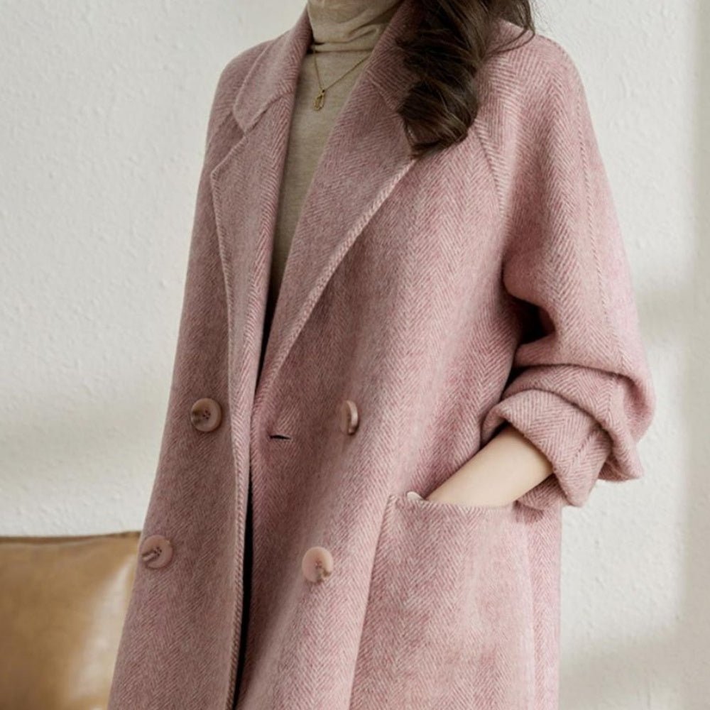 オフィスカジュアル 冬 ダブルブレストチェスターコート ミレジェネ