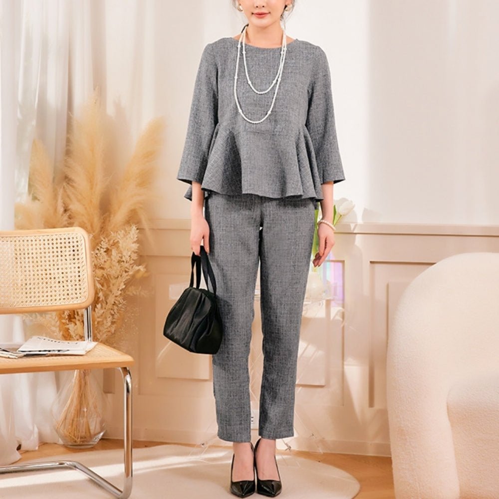 ペプラムセットアップ|オフィスカジュアル レディース 通販【ミレジェネ】