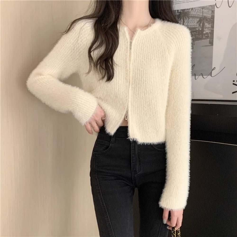 シャギージップアップカーディガン|オフィスカジュアル レディース 通販【ミレジェネ】