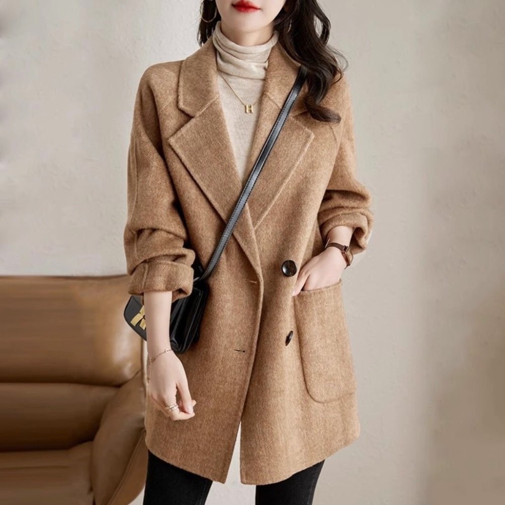 ヘリンボーンダブルブレストコート|オフィスカジュアル レディース 通販 Millennial Generation【ミレジェネ】