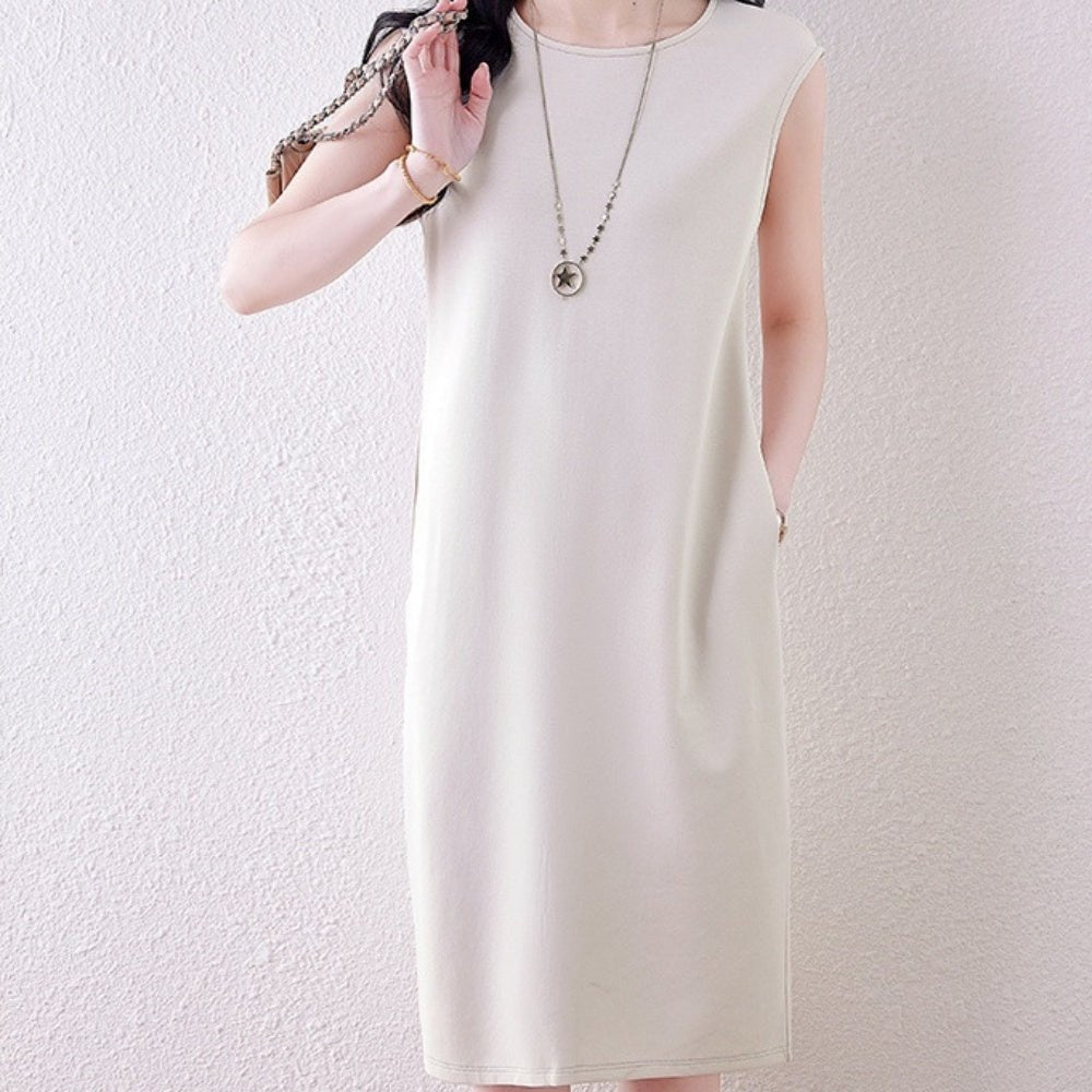 ラウンドネックベーシックワンピース|オフィスカジュアル レディース 通販【ミレジェネ】