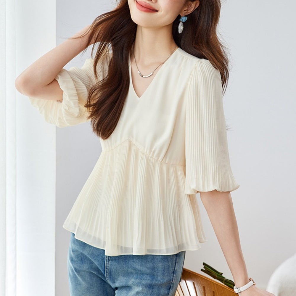 アコーディオンプリーツブラウス|オフィスカジュアル レディース 通販【ミレジェネ】