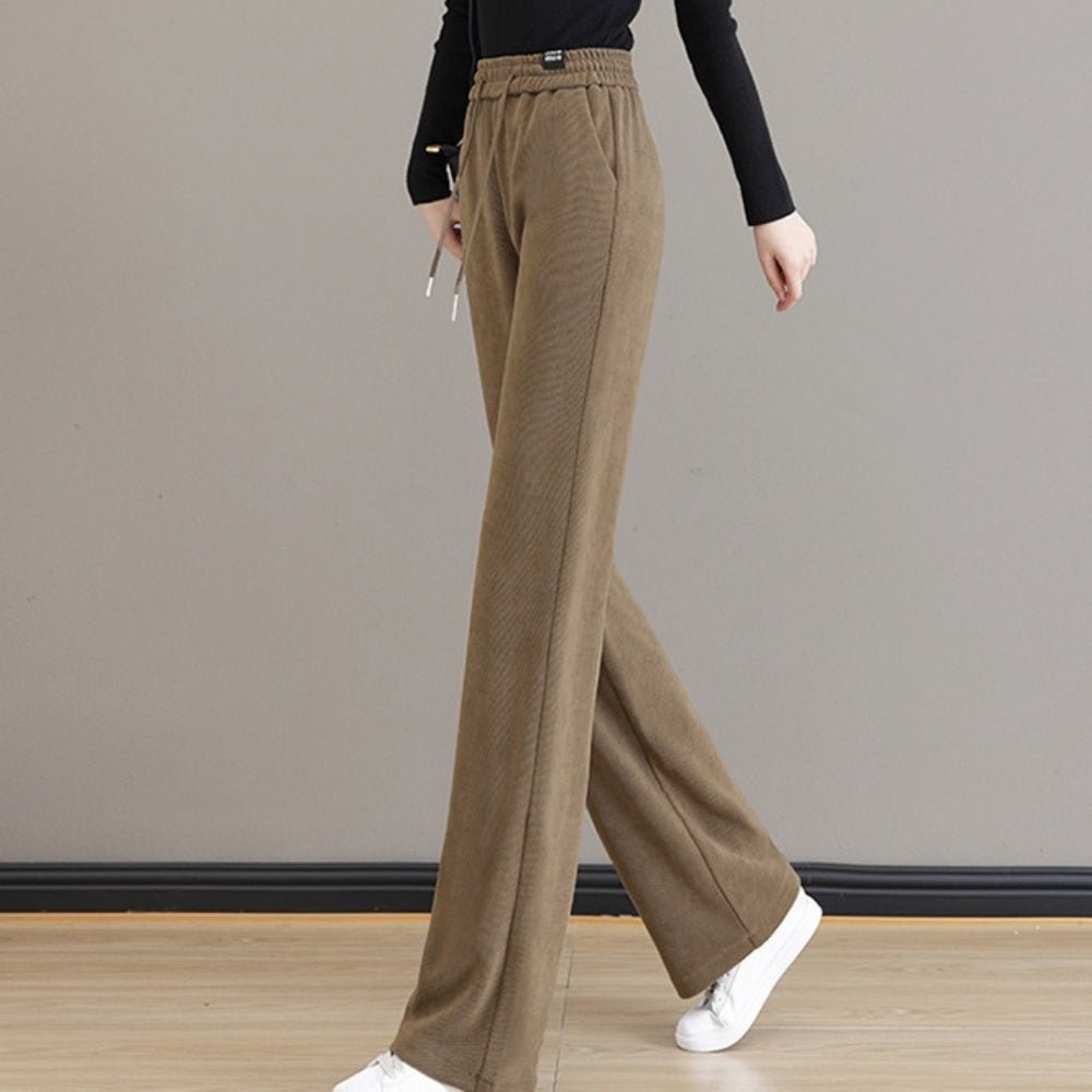 極厚ウエストゴムストレートパンツ|オフィスカジュアル レディース 通販 Millennial Generation【ミレジェネ】