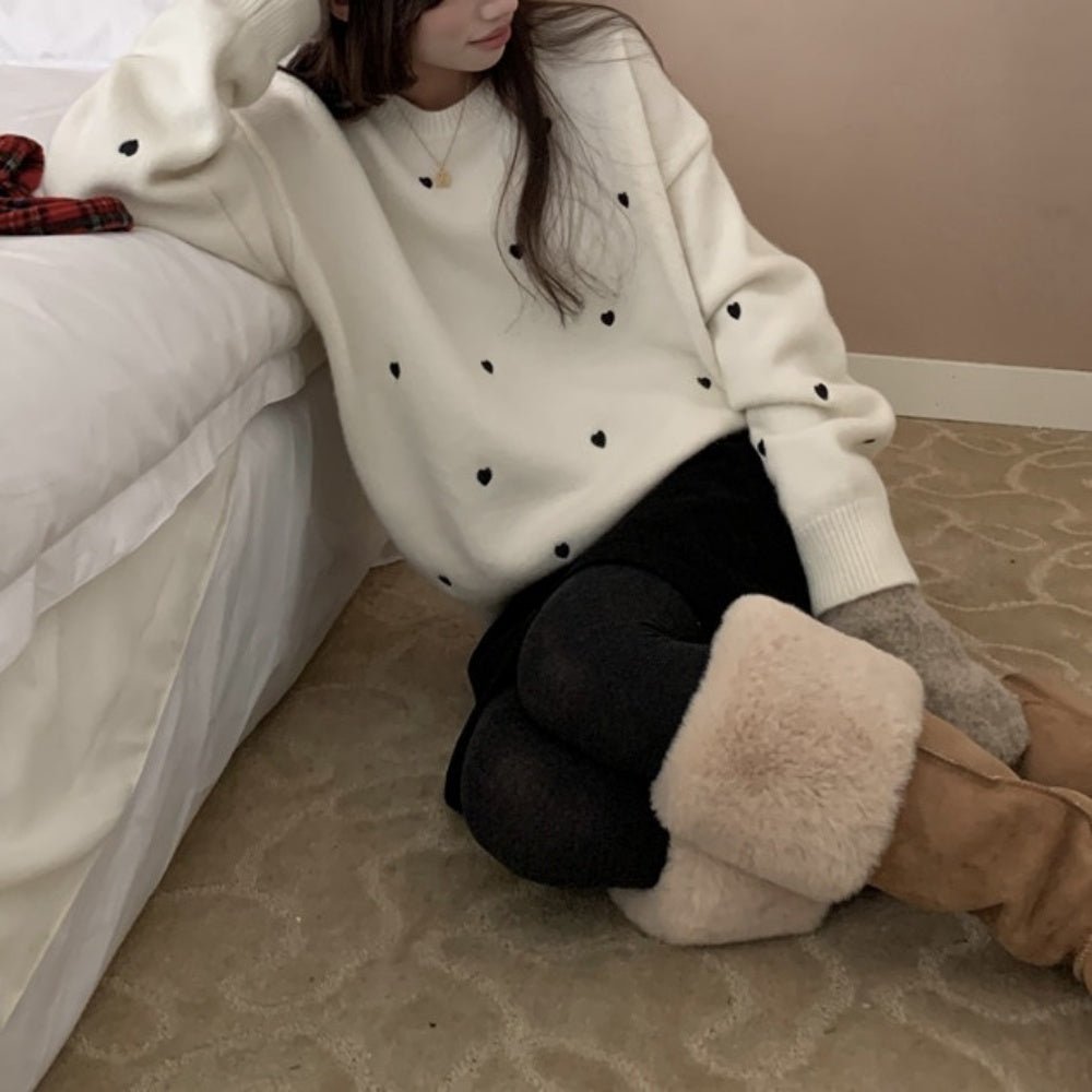 ハートドット刺繍ニットトップス|オフィスカジュアル レディース 通販【ミレジェネ】