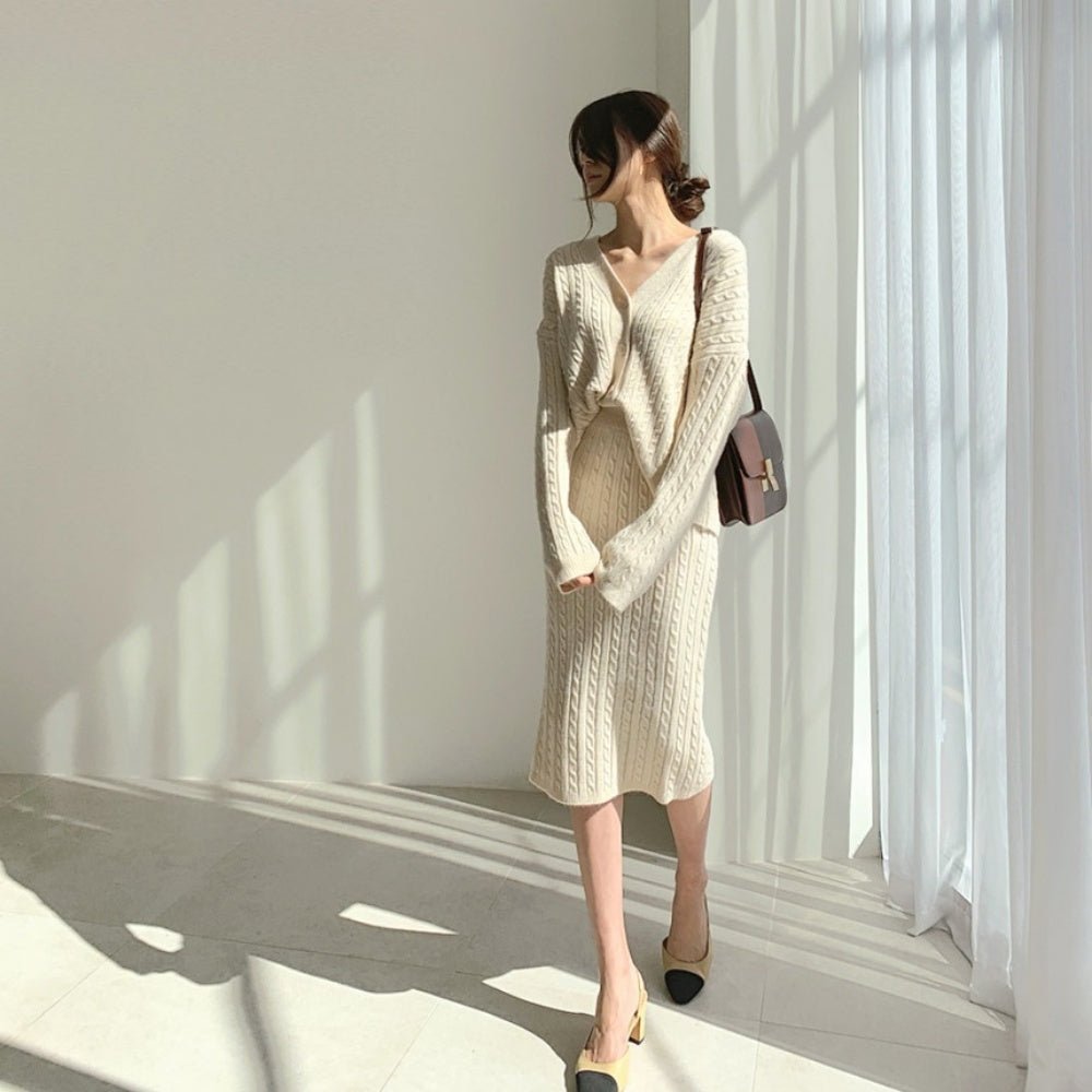 ケーブルニットセットアップ|オフィスカジュアル レディース 通販【ミレジェネ】