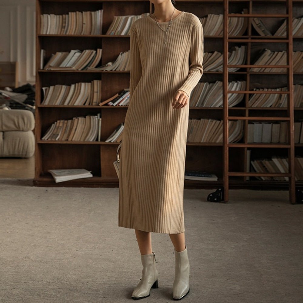 ワイドリブニットワンピース|オフィスカジュアル レディース 通販【ミレジェネ】