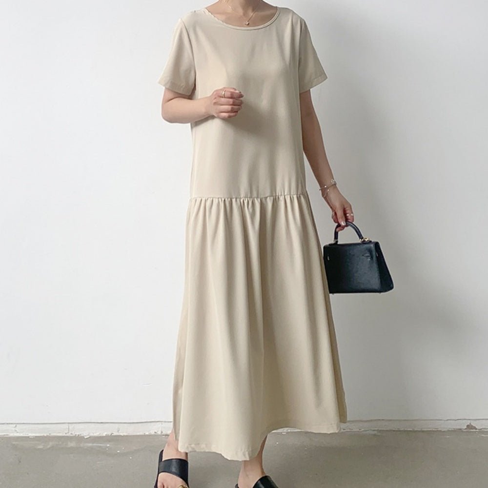 切り替えデザイン半袖ワンピース|オフィスカジュアル レディース 通販【ミレジェネ】