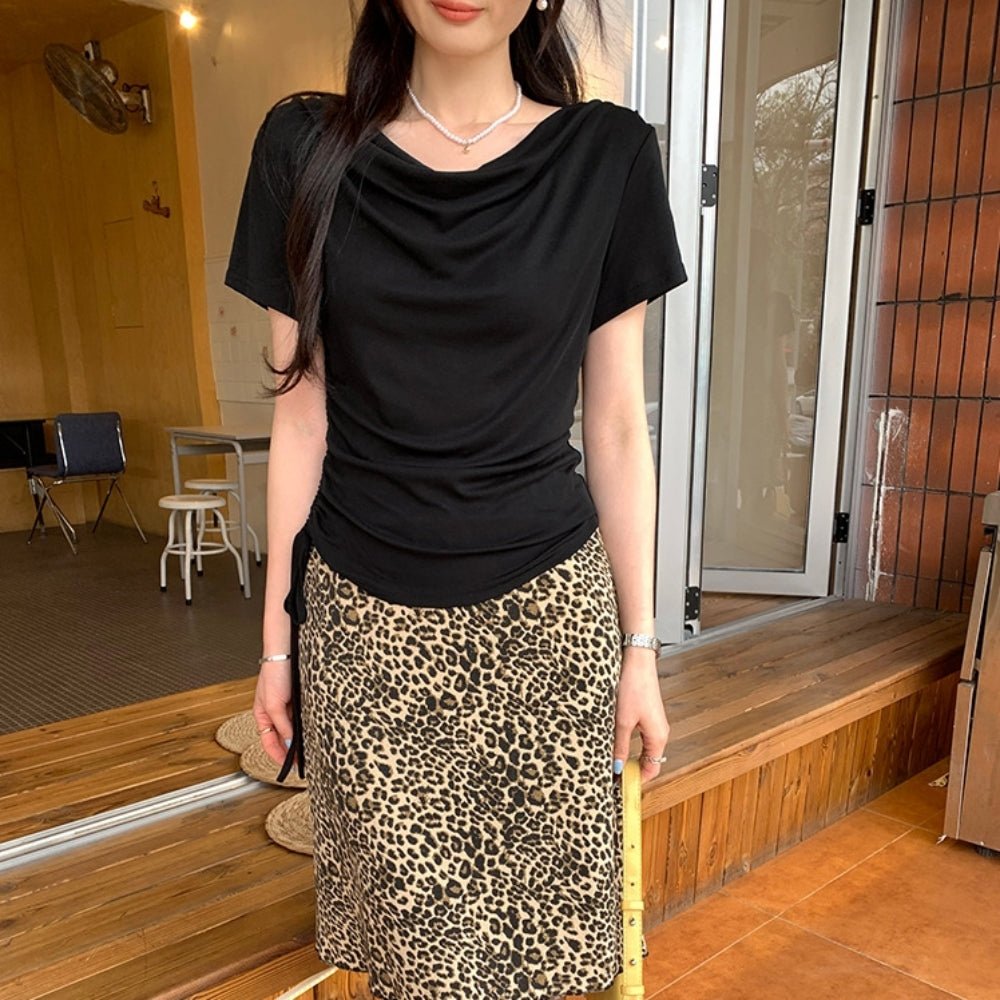 ドレープネックサイドドロストTシャツ|オフィスカジュアル レディース 通販【ミレジェネ】