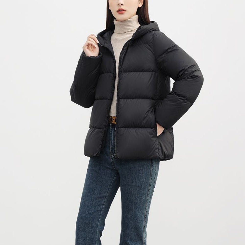 フード付きショートダウンジャケット|オフィスカジュアル レディース 通販【ミレジェネ】