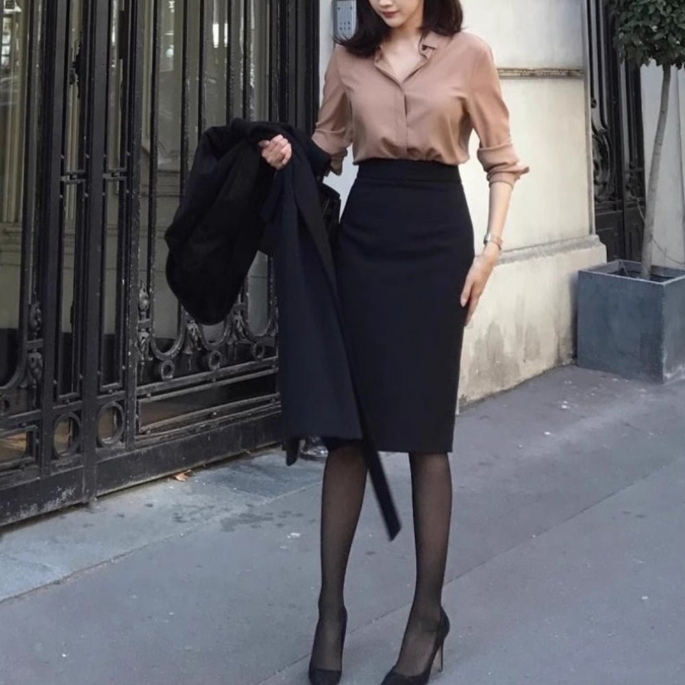 膝丈ベーシックタイトスカート|オフィスカジュアル レディース 通販【ミレジェネ】