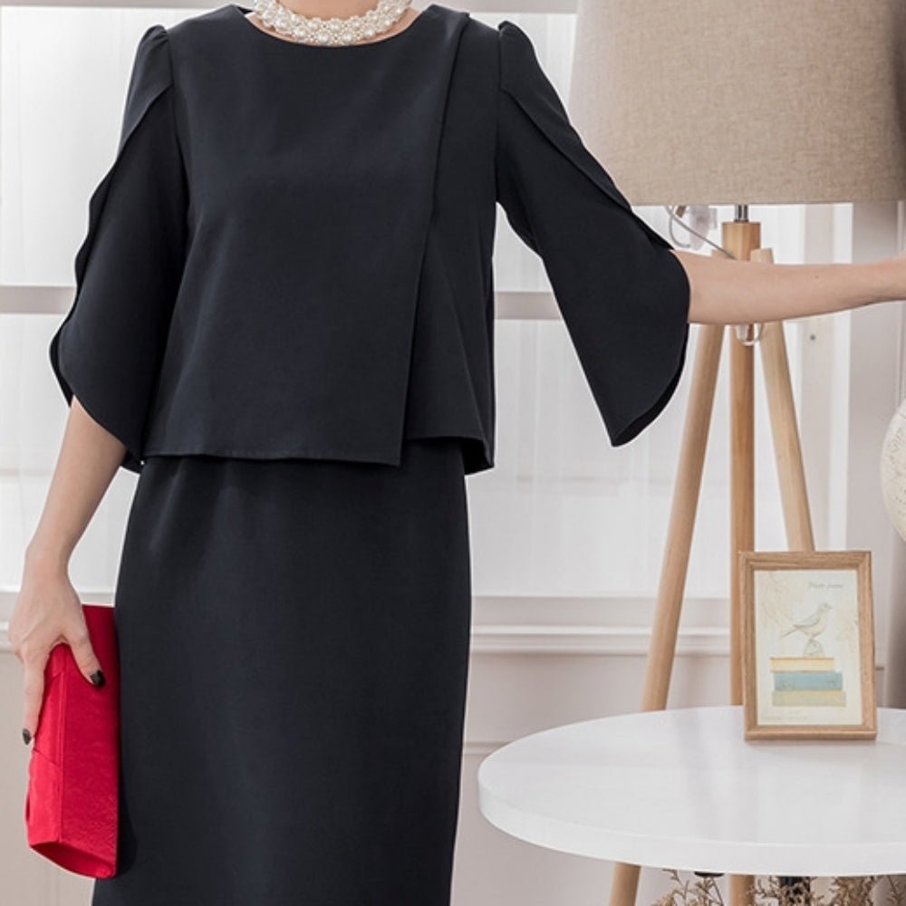 七分袖ツーピースドレス|オフィスカジュアル レディース 通販【ミレジェネ】
