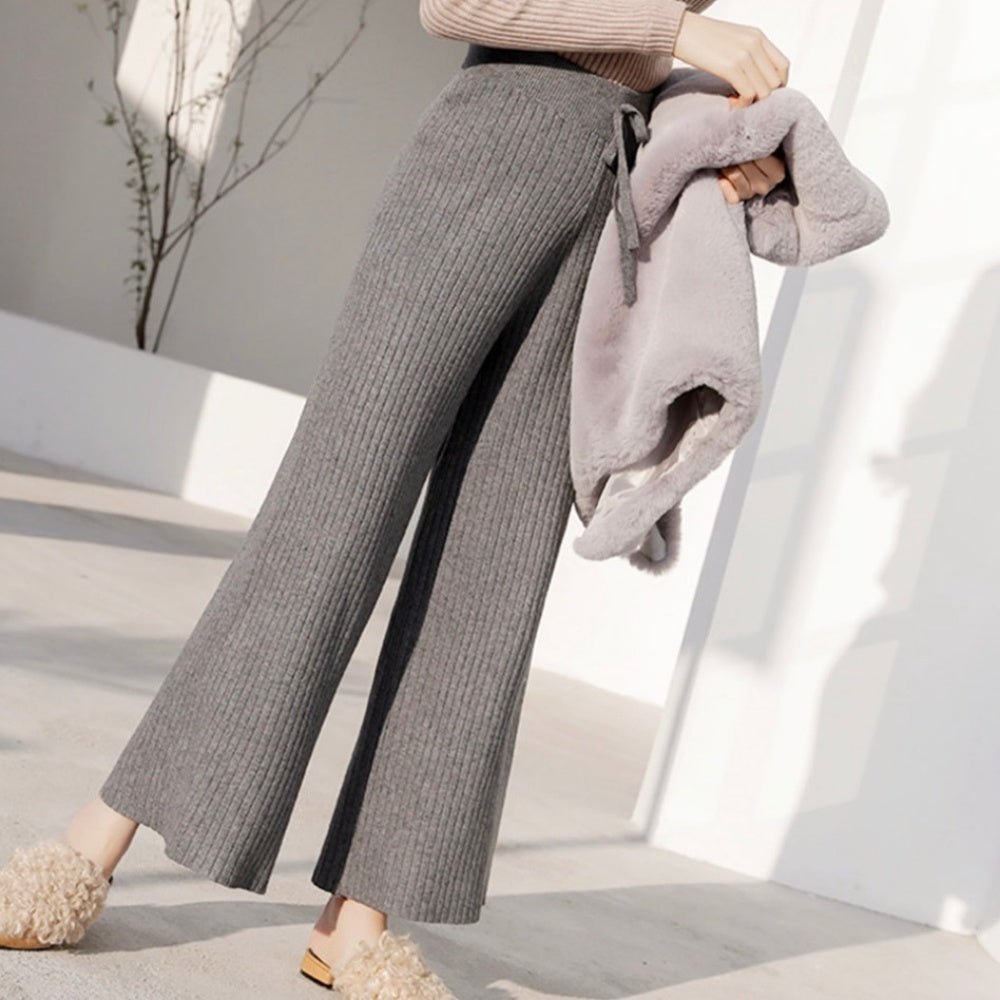 リブニットストレートパンツ|オフィスカジュアル レディース 通販 Millennial Generation【ミレジェネ】