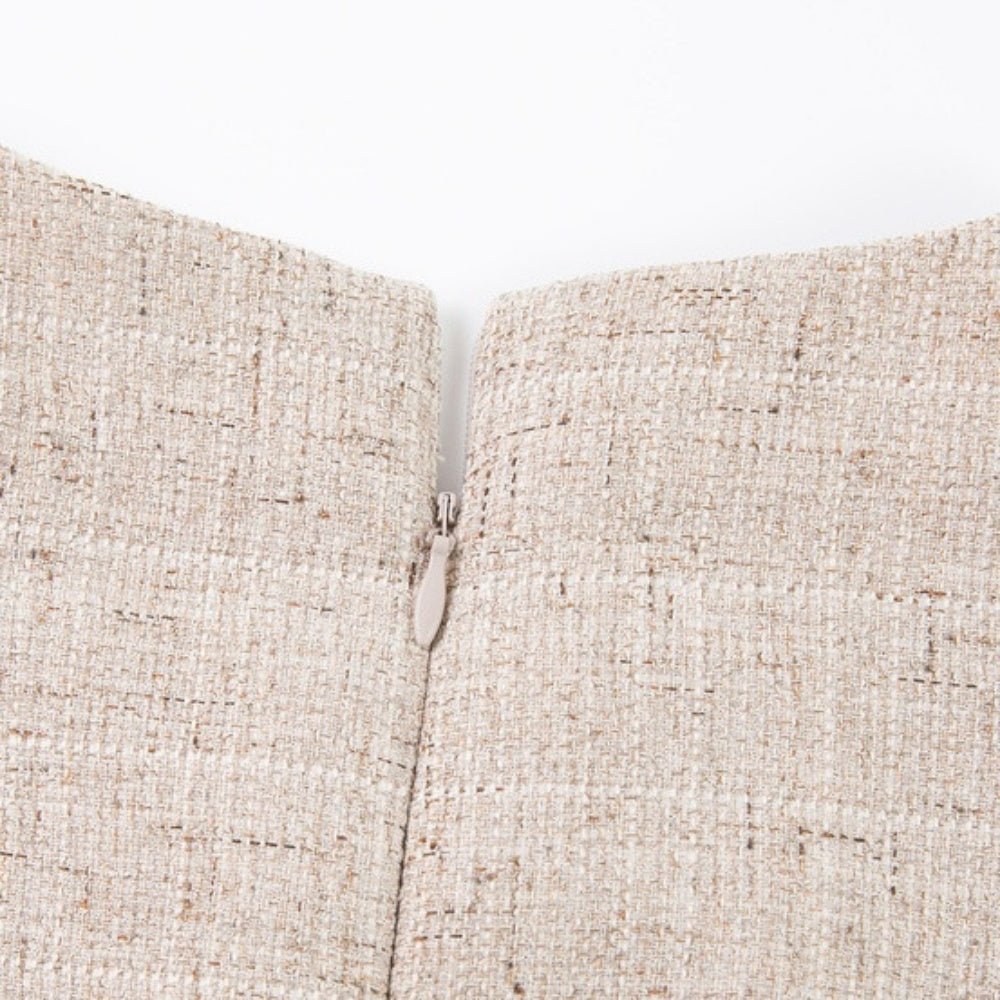 ノーカラーツイードワンピース|オフィスカジュアル レディース 通販 Millennial Generation【ミレジェネ】