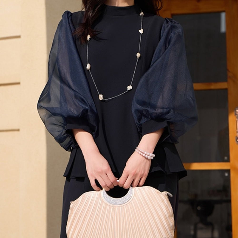 パフスリーブリボンセットアップ|オフィスカジュアル レディース 通販【ミレジェネ】