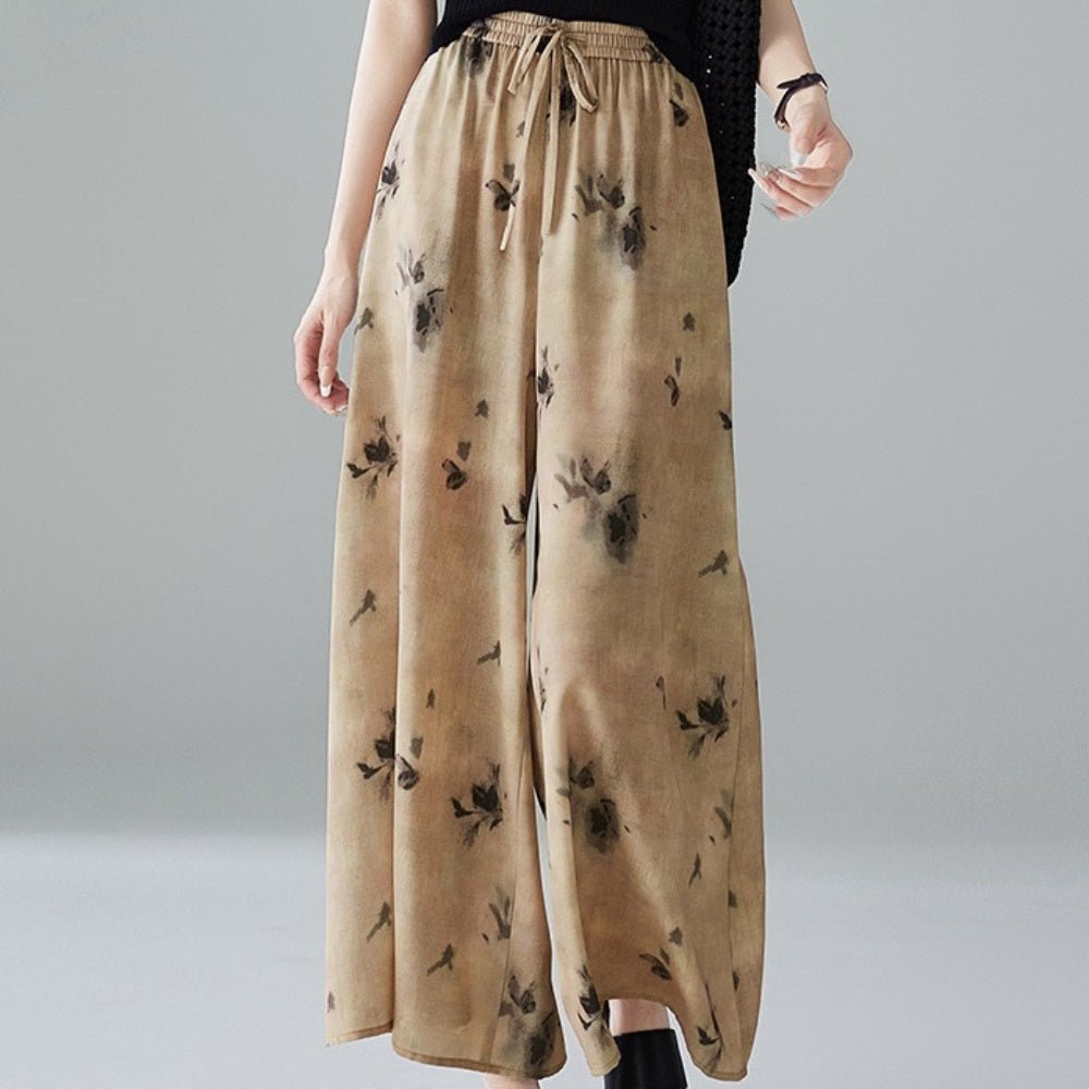 ウエストシャーリングリーフ柄パンツ|オフィスカジュアル レディース 通販【ミレジェネ】