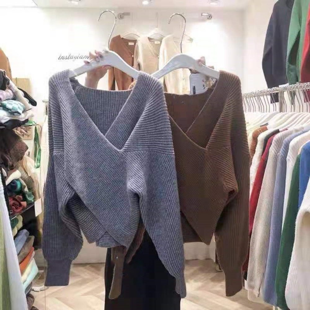 カシュクールリブニット|オフィスカジュアル レディース 通販【ミレジェネ】