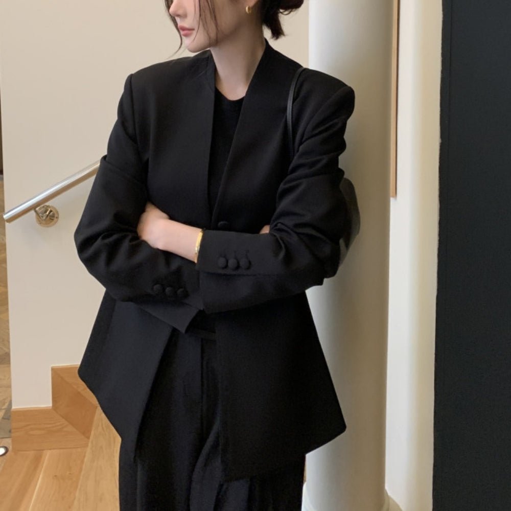 シンプルVネックジャケット|オフィスカジュアル レディース 通販【ミレジェネ】