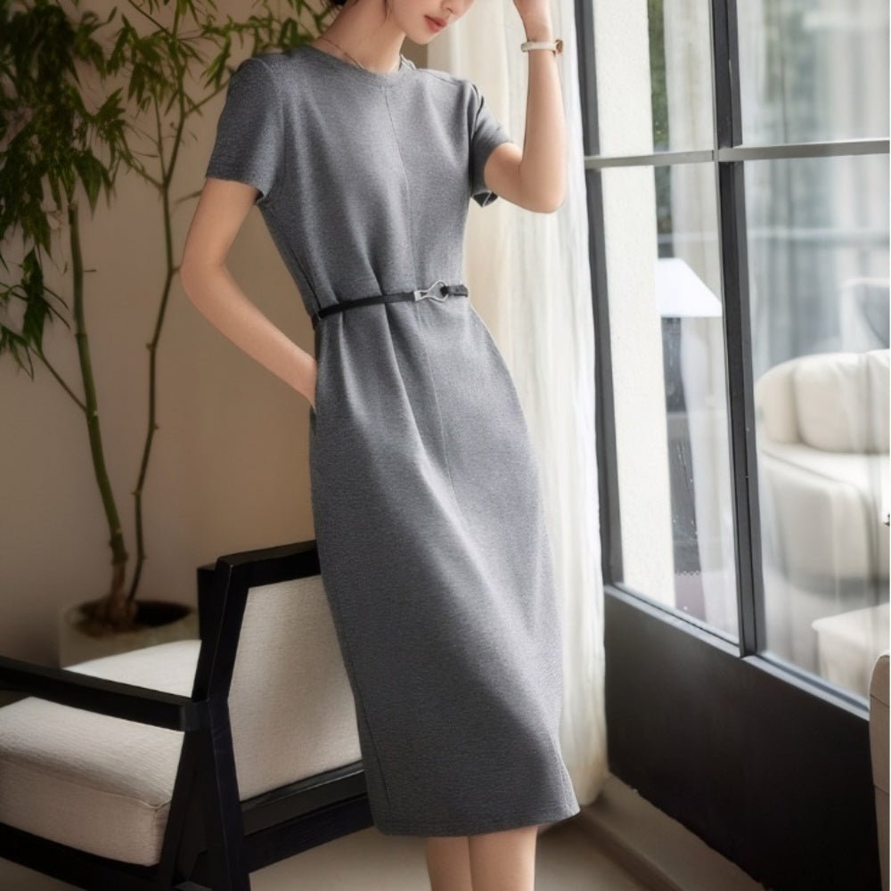 ウエストベルト付ワンピース|オフィスカジュアル レディース 通販【ミレジェネ】
