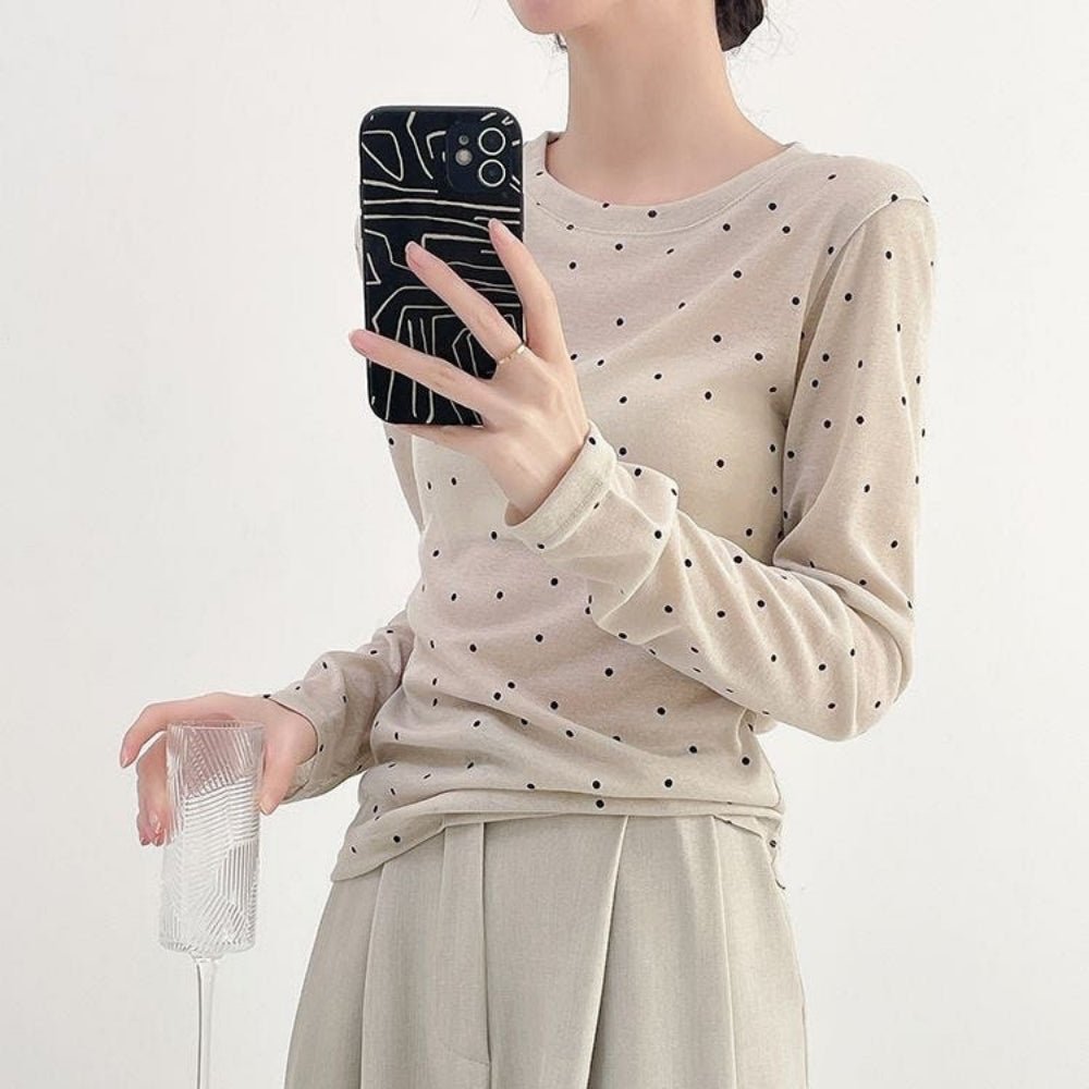 ミニドットベーシックロングTシャツ|オフィスカジュアル レディース 通販【ミレジェネ】