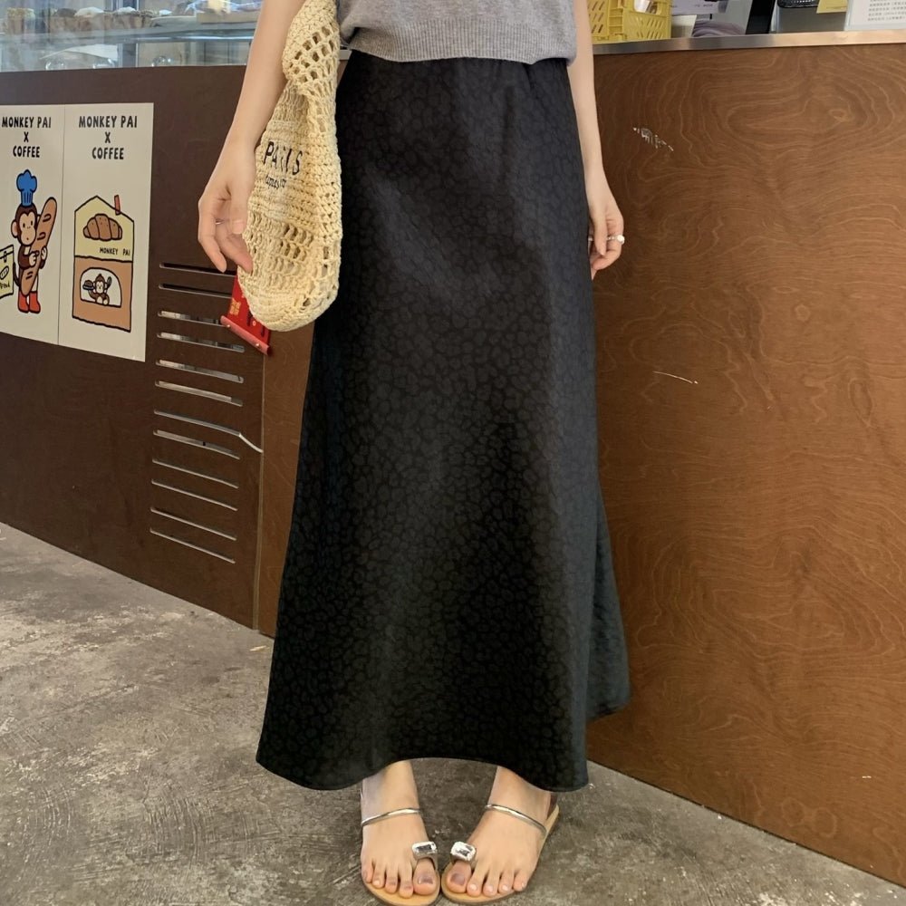 レオパ柄サテンマーメイドスカート|オフィスカジュアル レディース 通販【ミレジェネ】