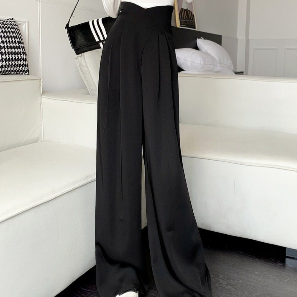 ラップ風ハイウエストスラックスパンツ|オフィスカジュアル レディース 通販【ミレジェネ】